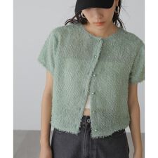 フロントボタンカットジャガードブラウス