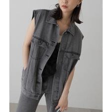 ミドル丈デニムベスト