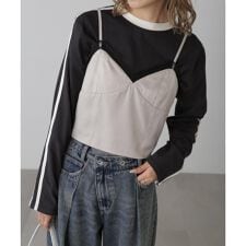 サテンレースキャミソール