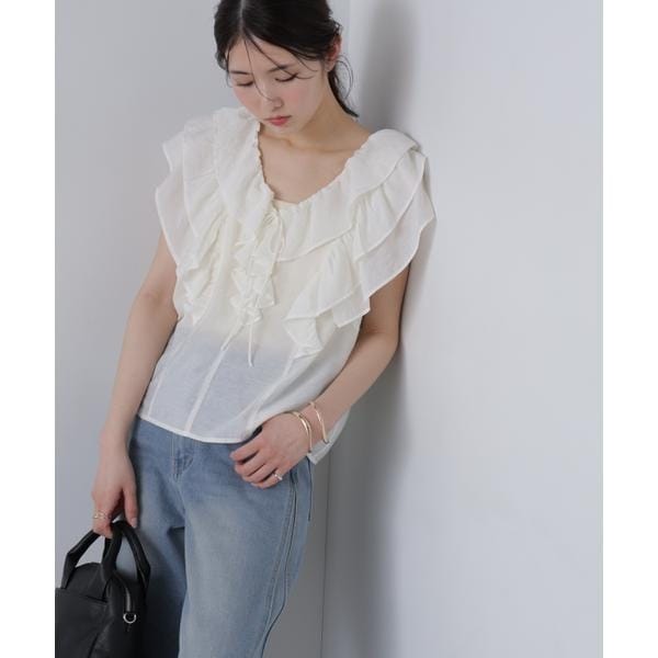 チャンマー ふんわりブラウス フリルフレンチブラウス | フリーズマート(Free's Mart