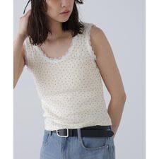 花柄レーステレコタンクトップ
