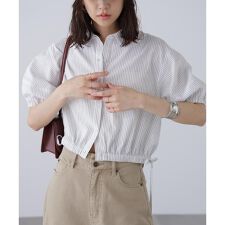 裾ドロスト半袖ブラウス