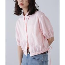 裾ドロスト半袖ブラウス