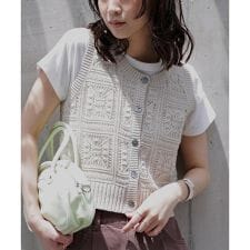 前後2wayクロッシェニットベスト