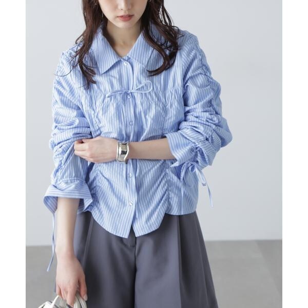 Free's Mart　シャーリングストライプシャツ　川栄李奈着用 Free's Mart シャーリングストライプシャツ 川栄李奈着用 - メルカリ
