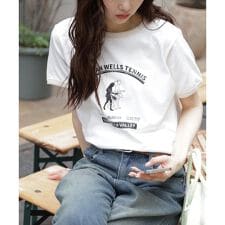 レトロスポーツプリントTシャツ