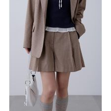 〈セットアップ対応〉ツータックキュロットパンツ