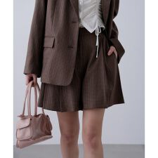 〈セットアップ対応〉ツータックキュロットパンツ