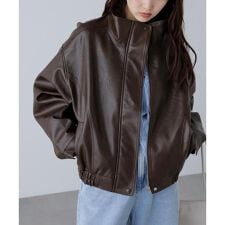 スタンド合皮ブルゾン