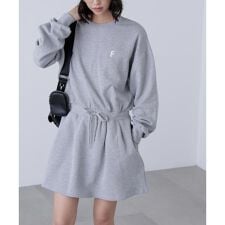 ロゴ刺繍スウェットミニワンピース