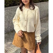 前後2wayショートシャギー短丈ニット