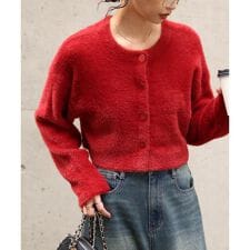 前後2wayショートシャギー短丈ニット