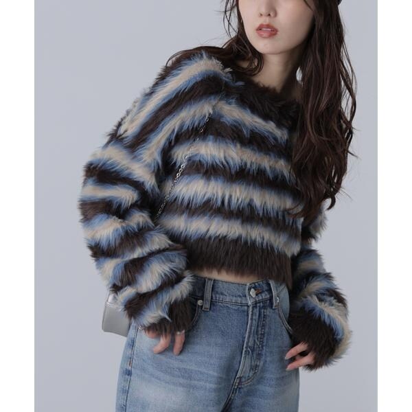 ダイヤ柄クロップドニット | ナチュラルビューティーベーシック