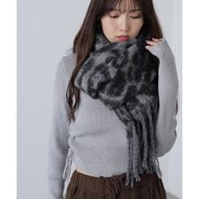 ヒョウ柄大判ストール