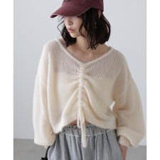 前後2WAYドロストショート丈ニット