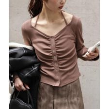 フリーズマート(Free's Mart)のフロントギャザーデコルテカットソー