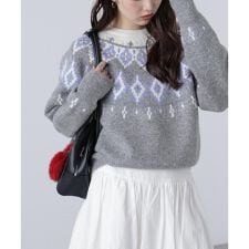 ウール混ノルディックニット