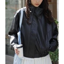 スタンド合皮ブルゾン