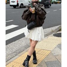 スタンド合皮ブルゾン