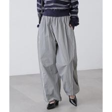 サイドタック配色ラインナイロンパンツ