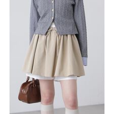 インナーパンツ付レイヤードフレアミニスカート