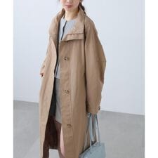 スタンドカラーロングトレンチコート