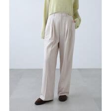 [低身長サイズ／Sシリーズ]梳毛調合繊タックワイドパンツ