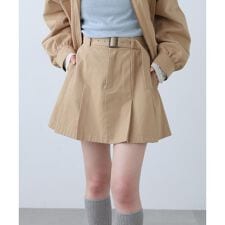 〈セットアップ対応〉ベルト付きプリーツミニスカート