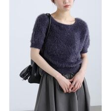 前後2wayシャギー半袖ニット