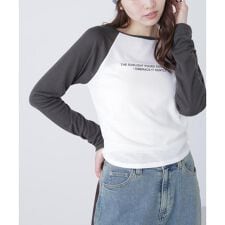 シアー天竺ラグラン長袖カットソー