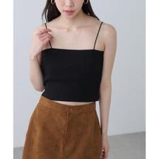 [接触冷感][UV加工]カップ付きショート丈キャミソール