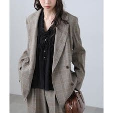 麻調合繊ダブルブレストジャケット