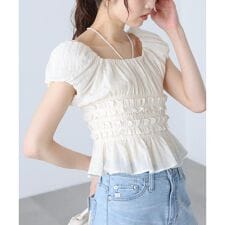 シャーリングフレンチブラウス