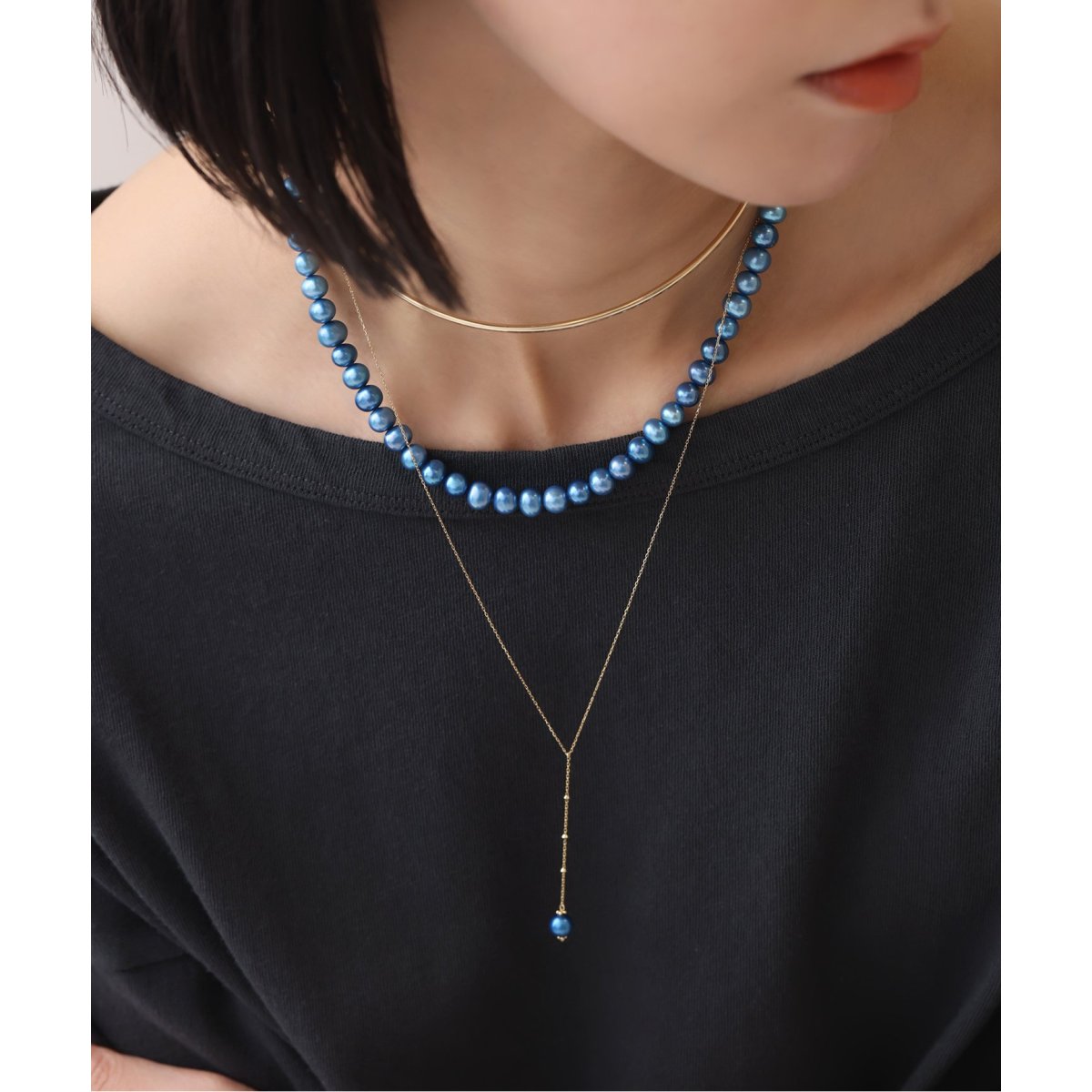 Lilas インディゴパール40cmネックレス K10 インディゴパール40cmネックレス K10（ネックレス）｜Lilas