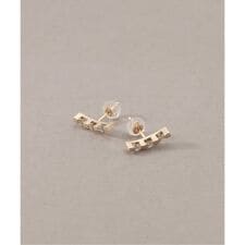 3ピースダイヤカーブピアス K10（両耳）