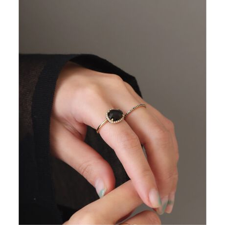 スライスオニキスダイヤリングK10 | リラバイスピック＆スパン(Lilas  