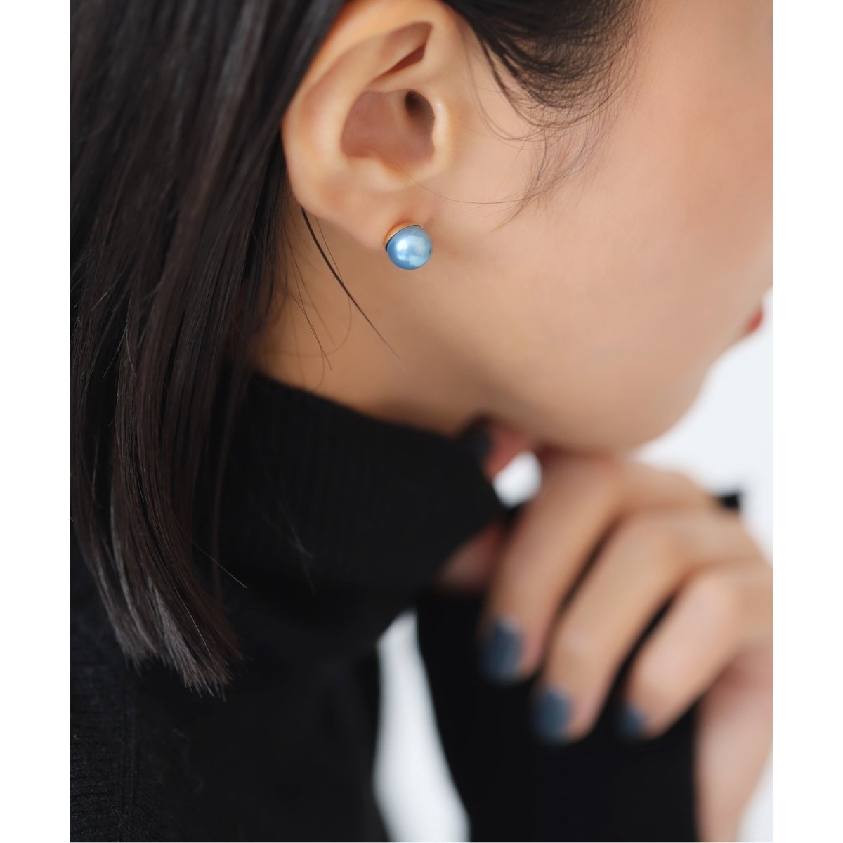 エシカルインディゴパール8mmピアス K10（両耳） | リラバイスピック