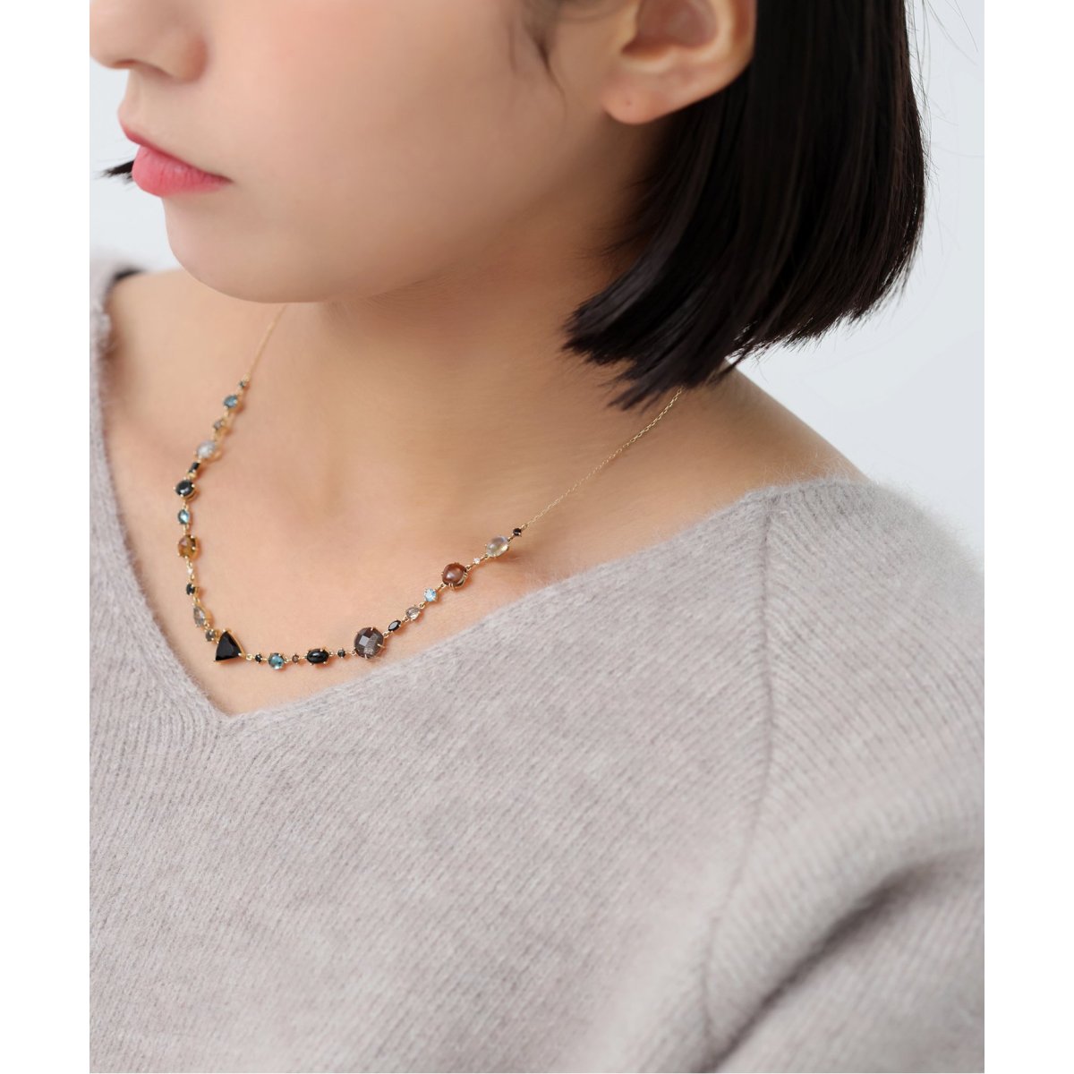 ライトアメジスト*ダイヤネックレス K10（ネックレス）｜Lilas