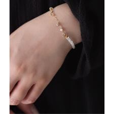 トパーズビーズチェーンモチーフブレスレット K10