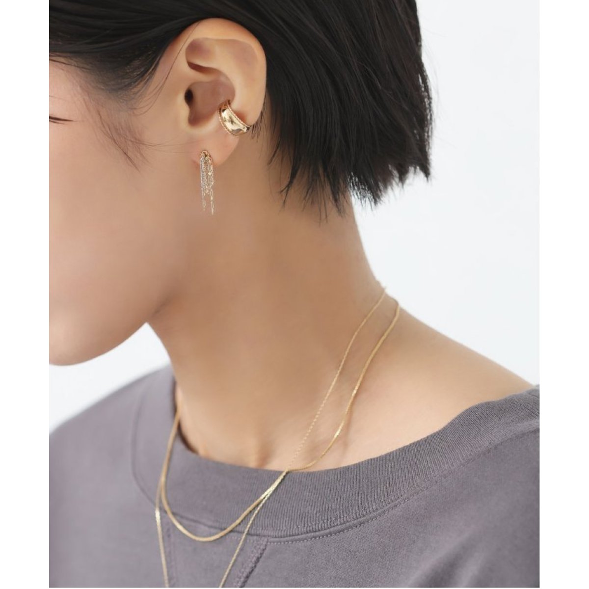 美品　lilas リラ　ミックスモチーフペンタゴンピアス　K10 両耳 美品 lilas リラ ミックスモチーフペンタゴンピアス K10 両耳