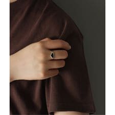 【SAMH by LILAS】ダイヤモンドカットオニキスリング SV