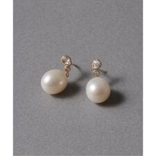 バロックパール*ホワイトトパーズピアス K10（両耳）
