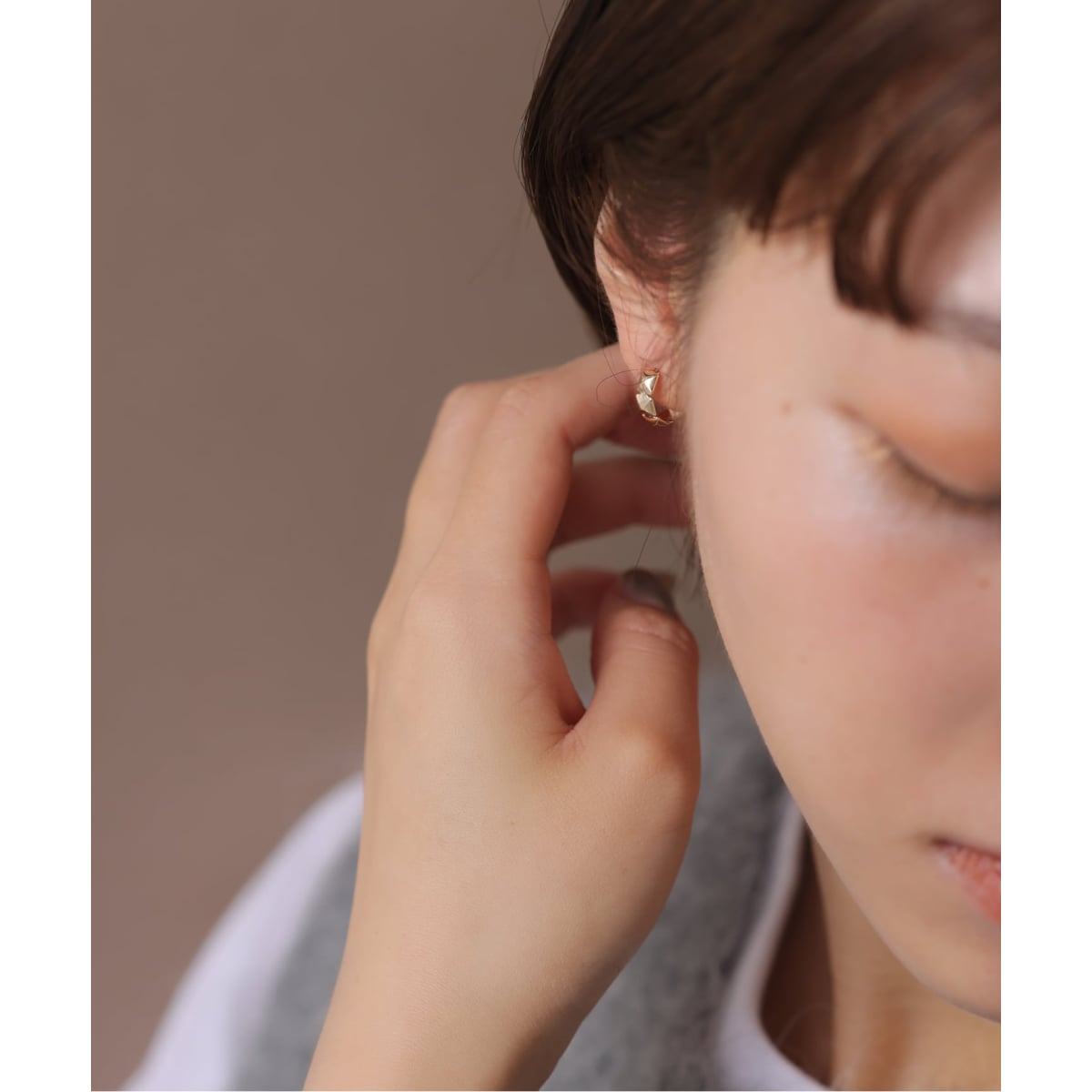 spick and span Lilas 三日月 フープ ピアス　シルバー Lilas ピアス 「WEB限定」オニキスフープピアスM K10（両耳