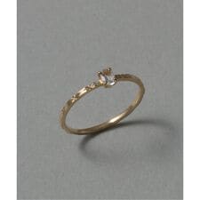 オーバルホワイトトパーズカットリング K10