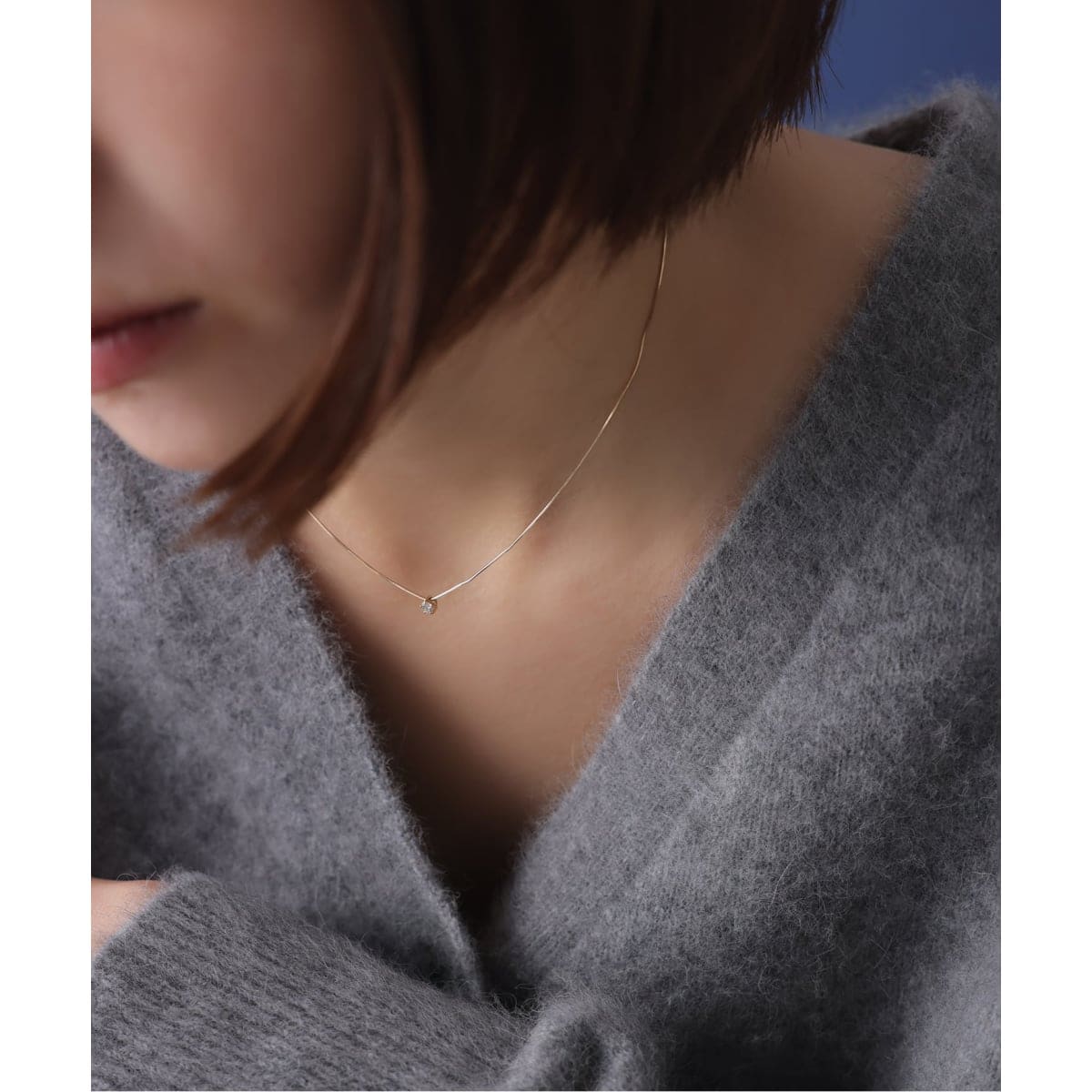 ダイヤ10mmバーネックレス K10 | リラバイスピック＆スパン(Lilas by