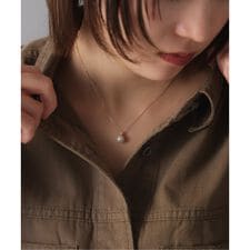 《WEB限定》パール*キューブネックレス K10