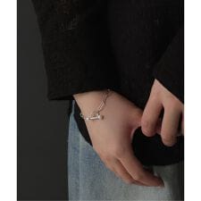 【SAMH by LILAS】パールTバークリップチェーンブレスレット SV