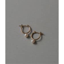 《WEB限定予約》パールフープピアスS K10（両耳）