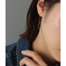 ウェーブステーションダイヤアメリカンピアス K10（両耳）