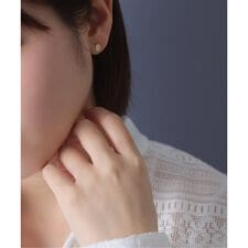 《予約》テクスチャーオーバルモチーフピアス K10（両耳）